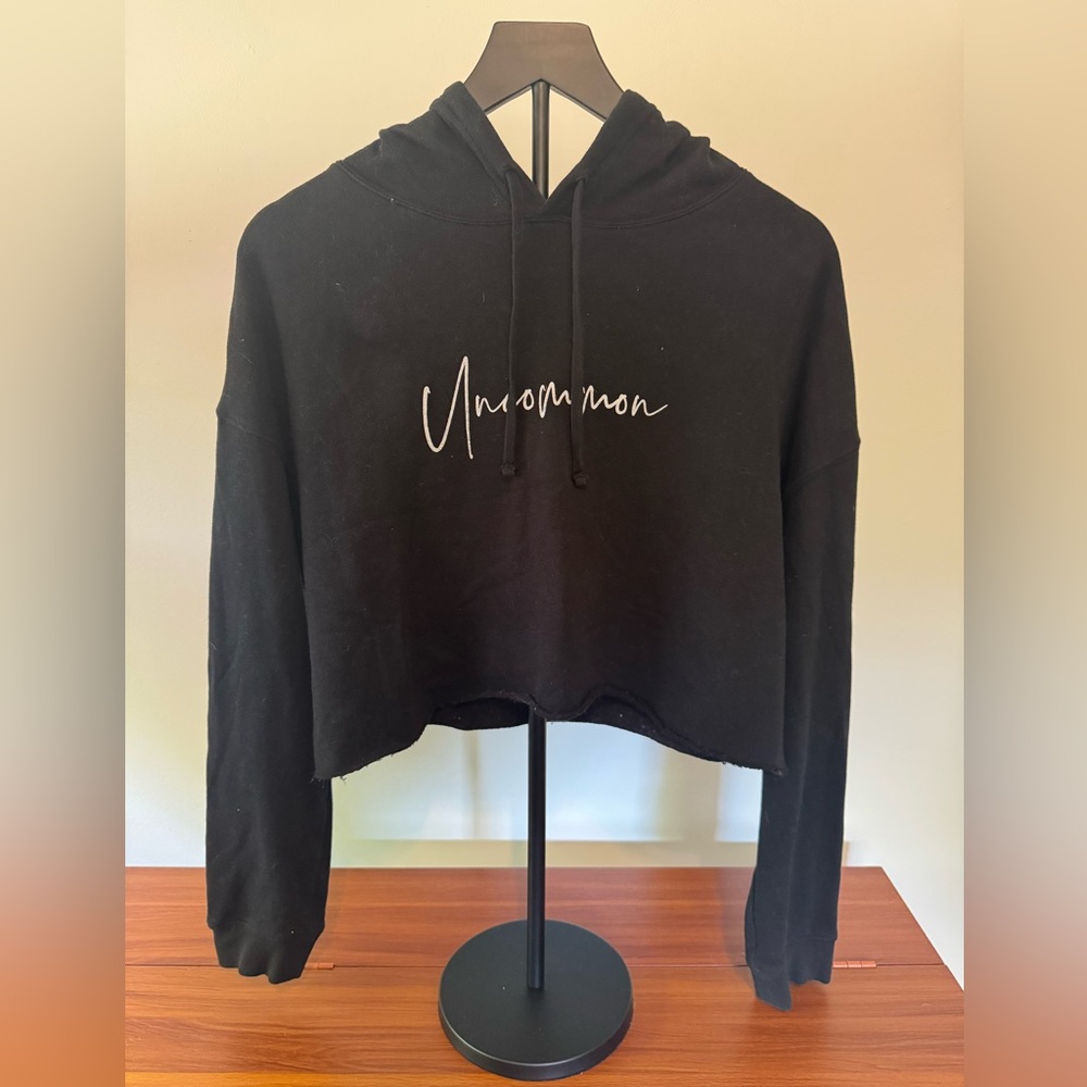 Uncommon James Black Cropped Hoodie by Kristin Cavallari